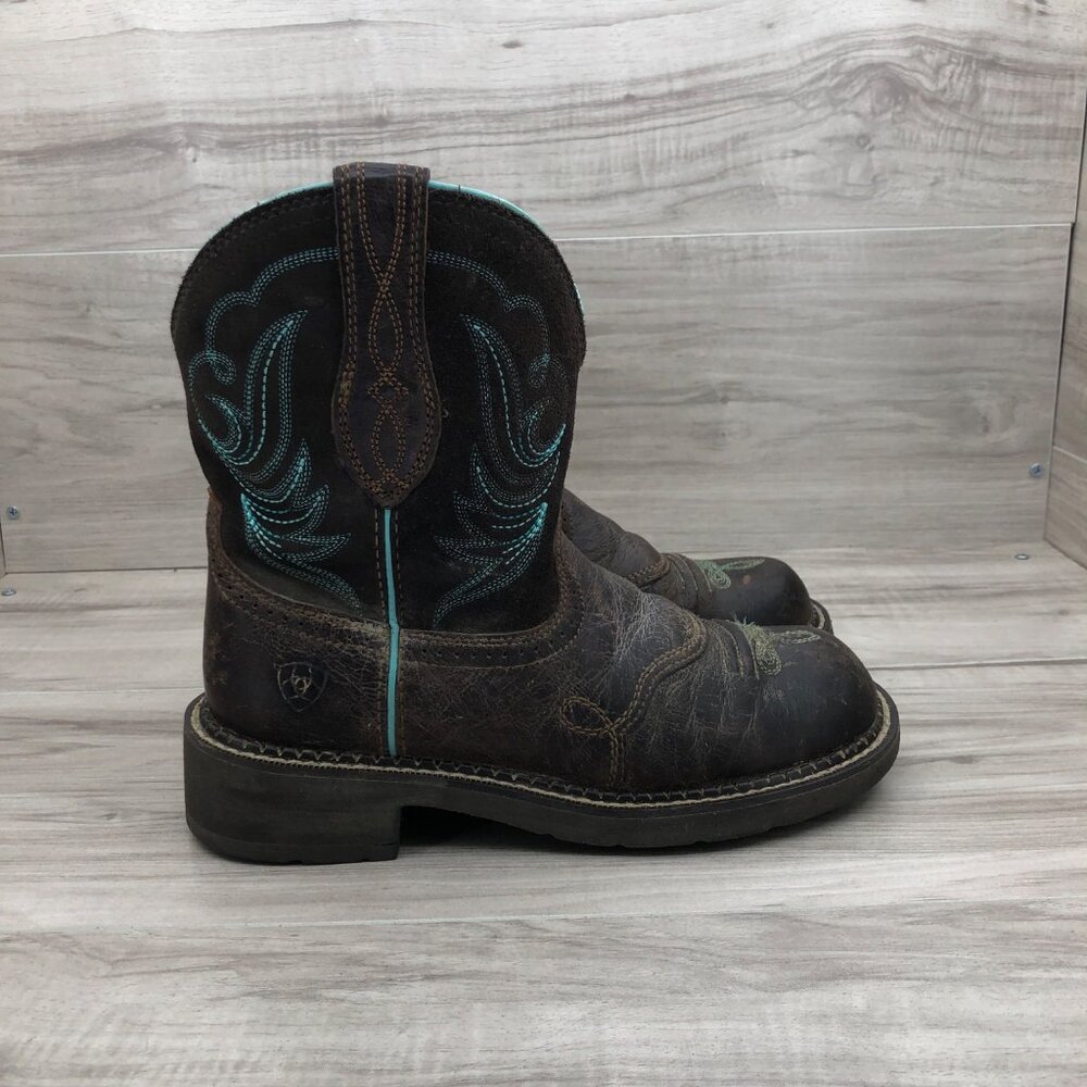 Ariat Fatbaby Boots Womens 7B Brown Leather Slip On Western Cowboy Rodeo